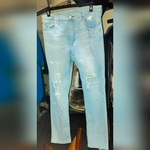 Levi's Men's Light Wash Distressed 511 Slim Fit Jeans(36x32)